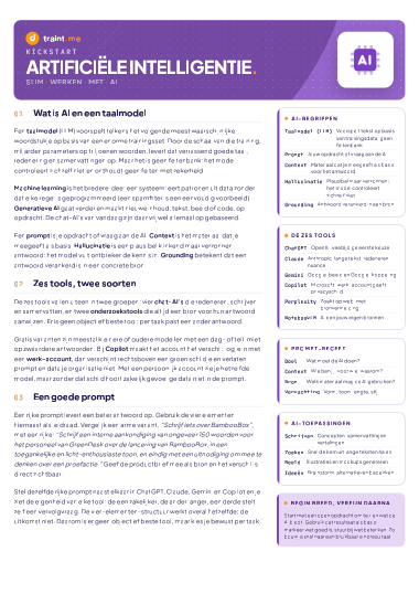 Ai Kickstart hand-out