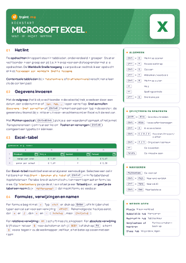 Excel Kickstart hand-out