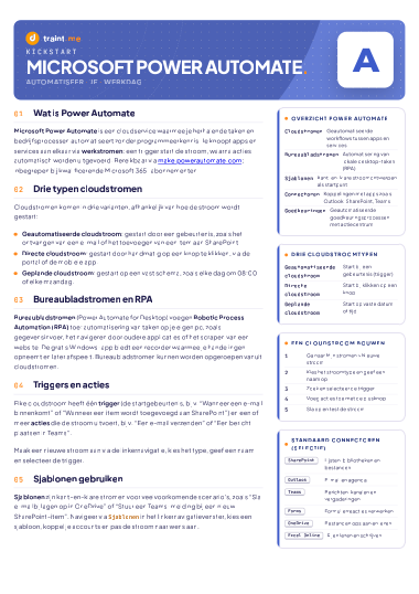 Power Automate Kickstart hand-out