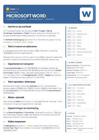 Word Kickstart hand-out